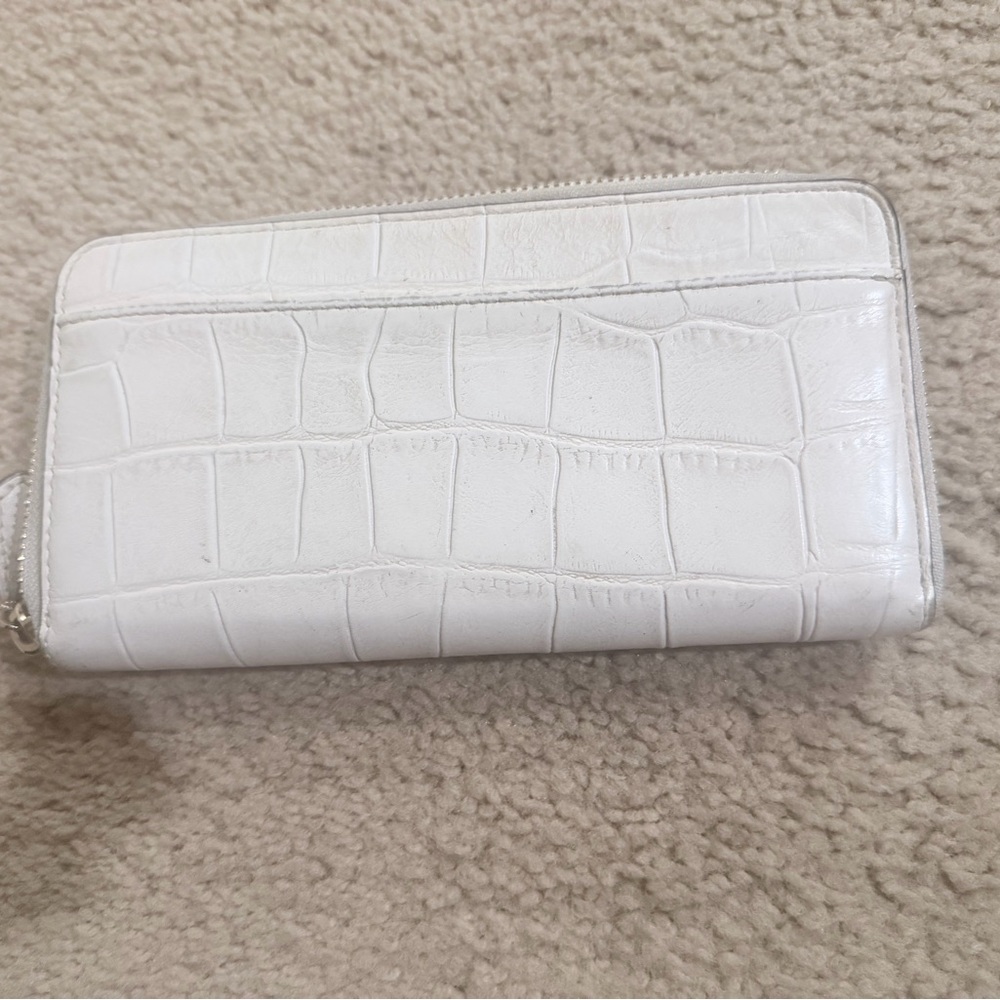 Coach White Croc-Embossed Zip Wallet - Picture 2 of 4